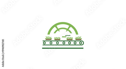 Green Train with Arched Roof.