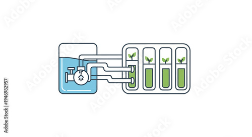 Greenhouse irrigation system with tubes.