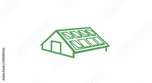 Greenhouse Structure with Solar Panels.