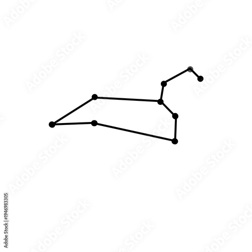 Leo constellation star astrology organic line hand drawn black and white
