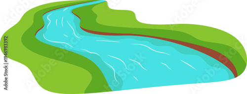 Illustration of a Winding River 