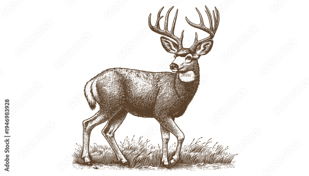 Obraz premium Mule deer vector