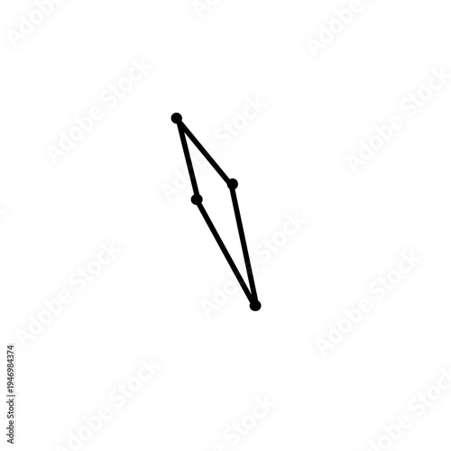 Картината върху платно Scutum constellation star astrology organic line hand drawn black and white