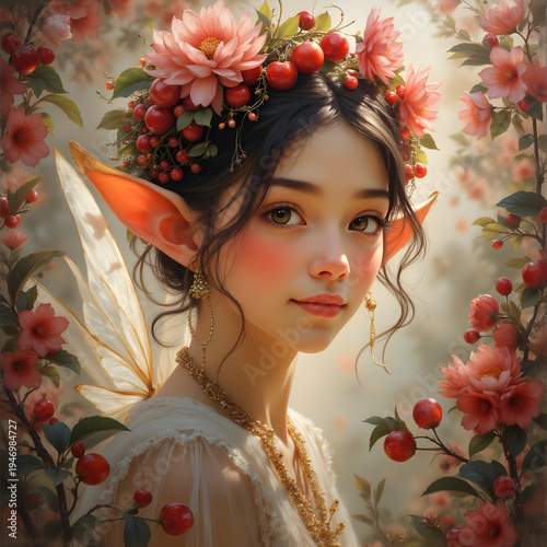 beautiful little cherry blossom fairy