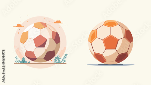 Soccer ball illustration. Football graphic art. Sports graphic design