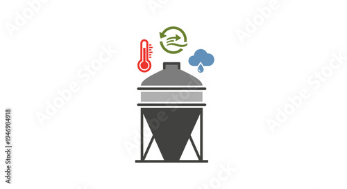 Industrial equipment with temperature gauge.