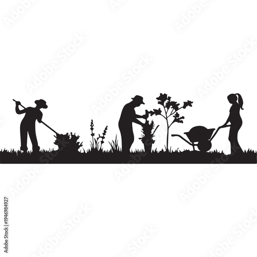 A joyful group of children and family members are playing as silhouettes against a summer sunset, enjoying outdoor fun amidst the grass, trees, and nature of the park, beach, and woods