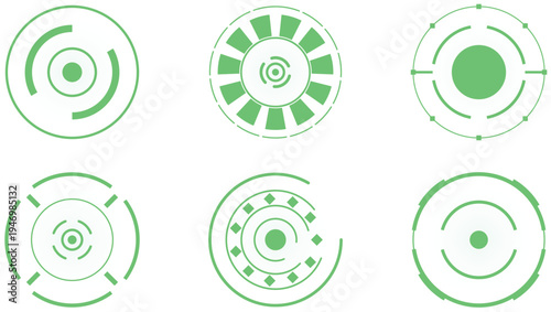 Circular Orbital HUD Badges and Futuristic UI Icons