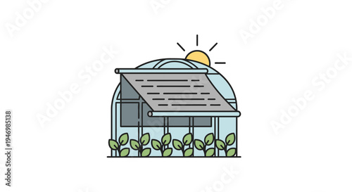 Greenhouse with solar panel roof.