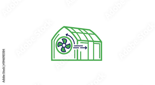 Greenhouse with ventilation fan system.