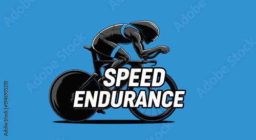 Illustration Of A Cyclist Pushing His Body To The Limit For Achieving Speed And Endurance