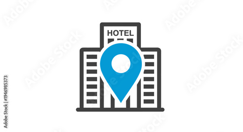 Hotel Location Pin Icon Symbol.