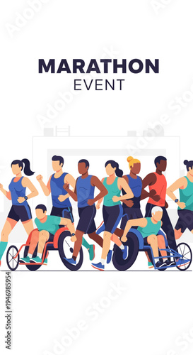Inclusive Marathon Event Celebrating Athleticism and Endurance With Participants of All Abilities