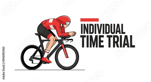 Individual Time Trial Cyclist Racing Sport Competition Graphic
