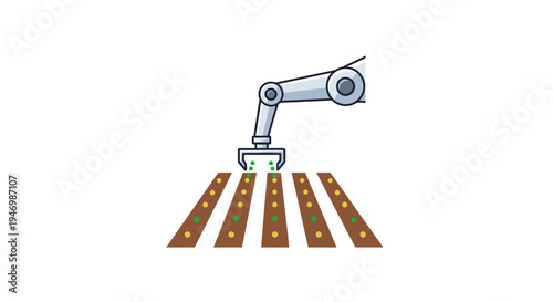 Industrial robotic arm machine assembly.
