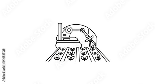 Industrial robotic arm on factory.