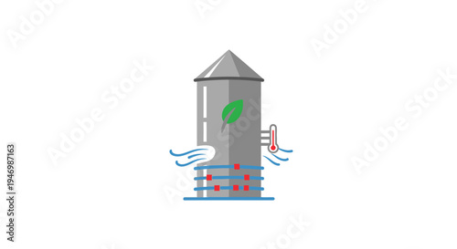 Industrial Water Treatment Facility Tower.