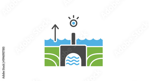 Industrial Water Treatment Facility Icon.