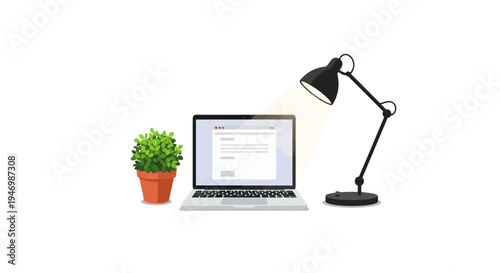 Laptop Computer Office Workstation Device.