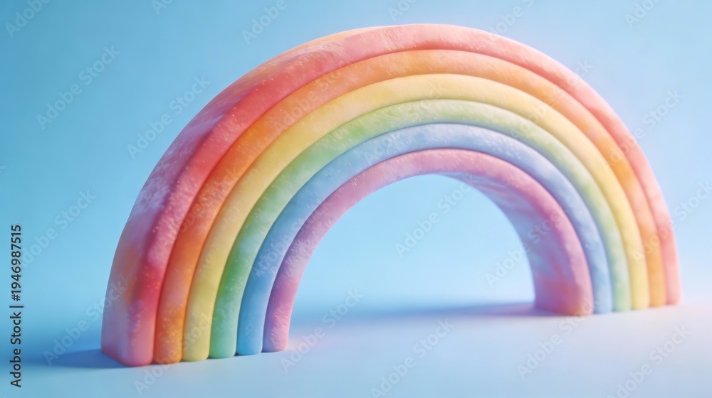 Obraz premium Colorful Marshmallow Rainbow on Blue Background