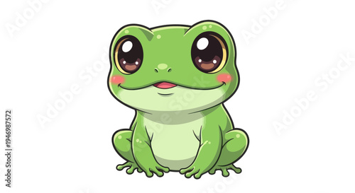 vector of green frog cartoon