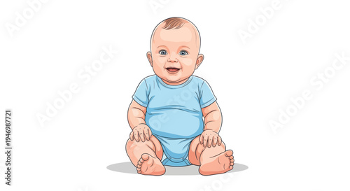 vector of baby on white background
