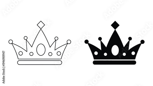 Crown Silhouette Icon Royal Tiara Vector Illustrationrk