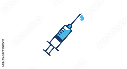 Medical Syringe with Needle Injecting Liquid.