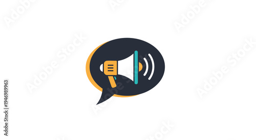 Megaphone Icon for Communication and Announcement.