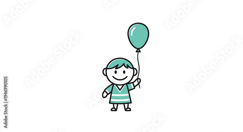 Little girl holding green balloon.