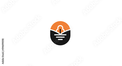 Logo with a person reading book.