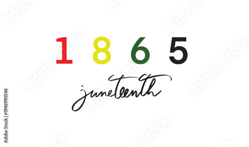 1865 red black green yellow orange black color object icon juneteenth june month freedom black history month america african 19 nineteen day date june 1865 year holiday emancipation juneteenth june 19