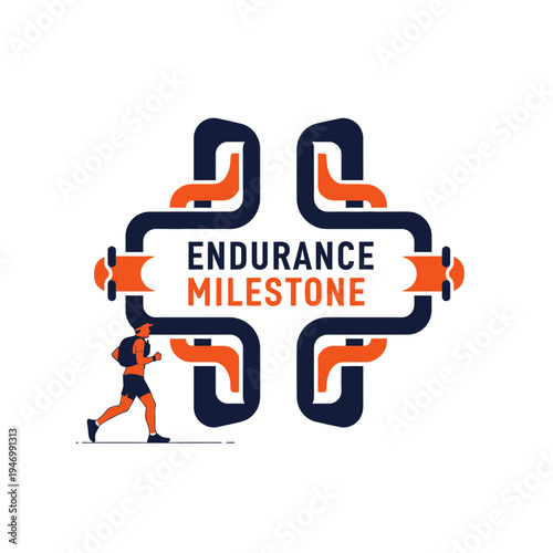 Inspiring Visual Depiction Of Endurance Journey: Milestone Achievement And Runner's Dedication