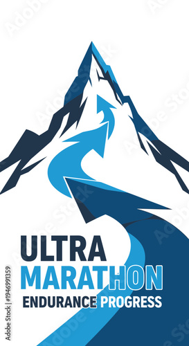 Inspiring Visual Depiction of Ultra Marathon Endurance and Progress Towards the Mountain Peak