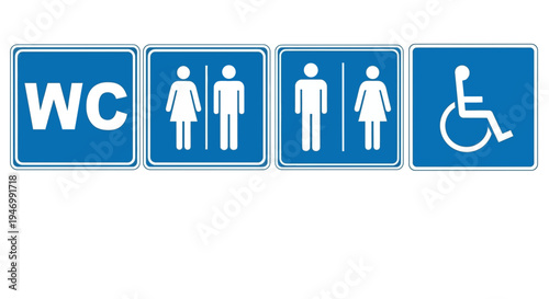 Restroom sign with wc symbol