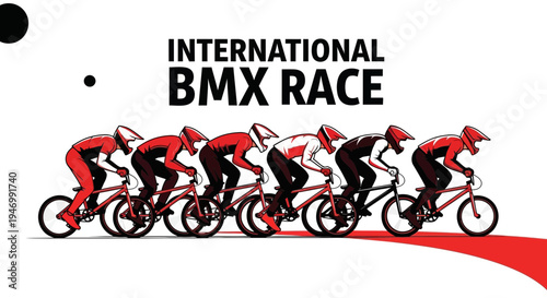 International BMX Race Event Featuring Athletes Riding Bicycles in Dynamic Motion
