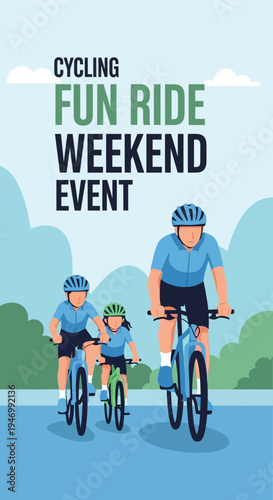 Invigorating Weekend Cycling Fun Ride Event For Families and Enthusiasts With Bicycles