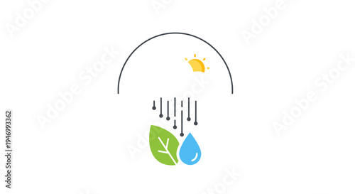 Rain drop falls on green leaf.