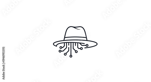 Rainy Day Hat with Water Drops.