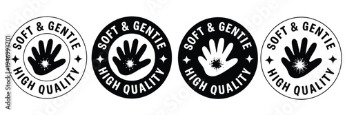 Sensitive Skin Icons Label Logo Badge Healthy Hydrated Skin Vector Illustration