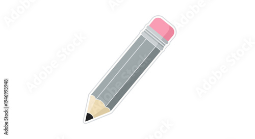 Pencil with pink eraser on top.