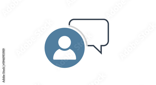 Person Profile Icon with Speech Bubble.