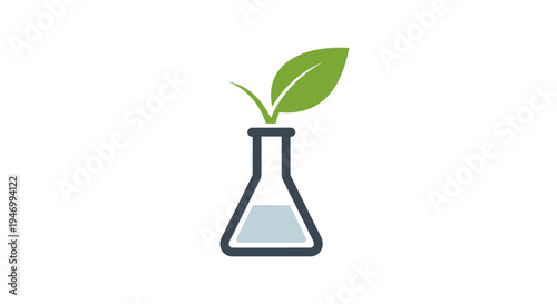 Plant Growing in Laboratory Flask.