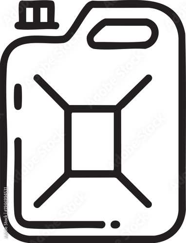 Gas Can Outline Icon Fuel Container Symbol Liquid Storage Vector