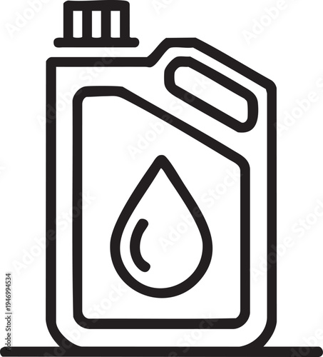 Gas Canister Icon with Drop Symbol for Fuel or Liquids