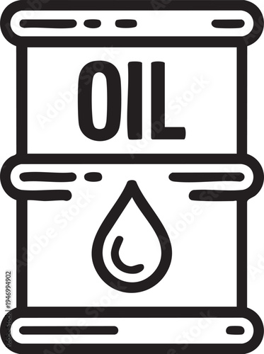 Oil Barrel Icon with Drop Symbol Industry and Energy Concept