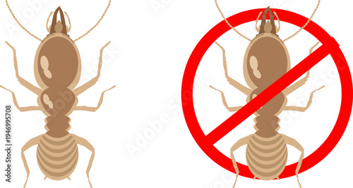 Set of Termite Icon Vector Insect Pest Symbol
