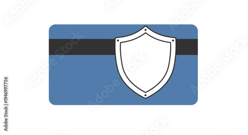 Shield Icon on Blue Background.