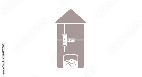 Simple gray house with roof.