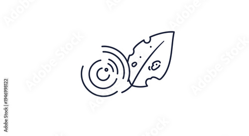 Simple line drawing of a leaf.